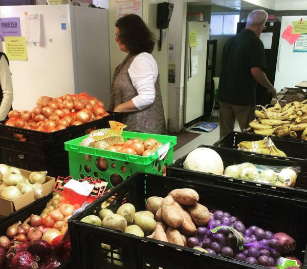 Food pantry groceries at Grace Episcopal